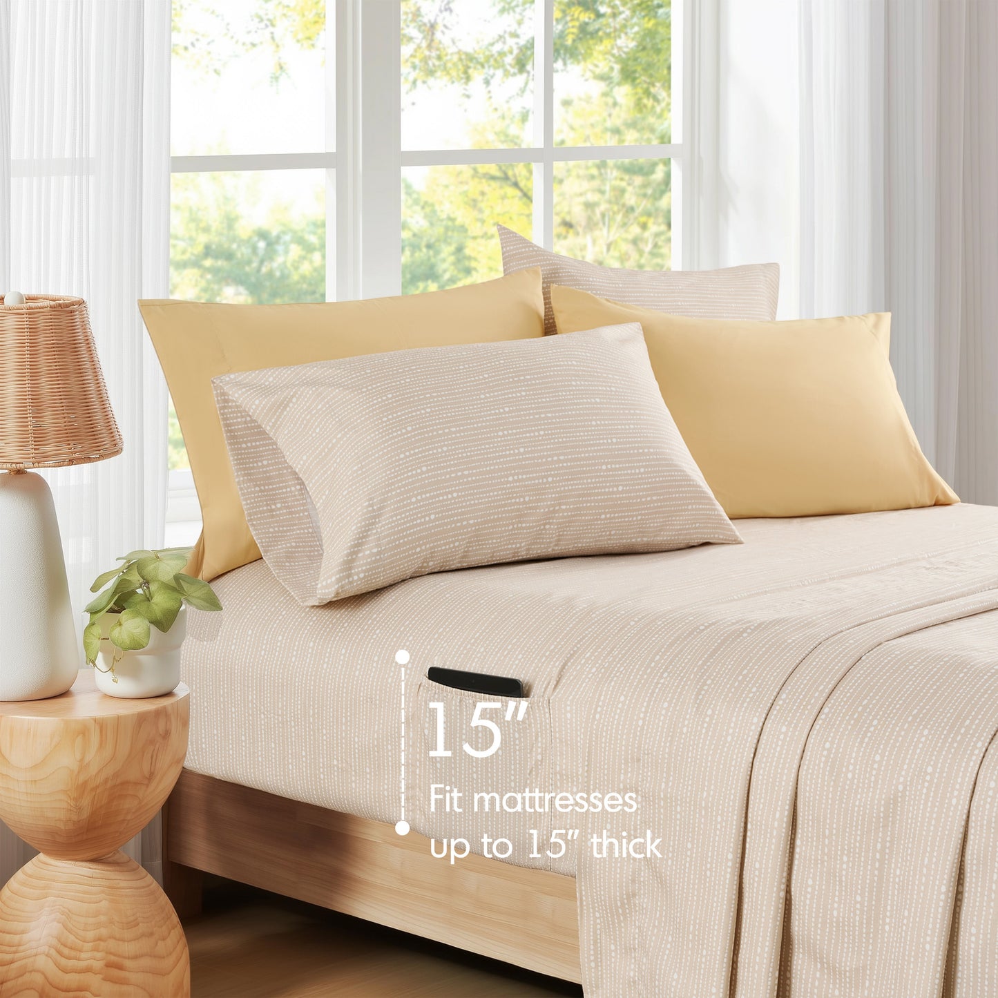 Seersucker Comforter Set with Sheets, Botanical Bed in A Bag