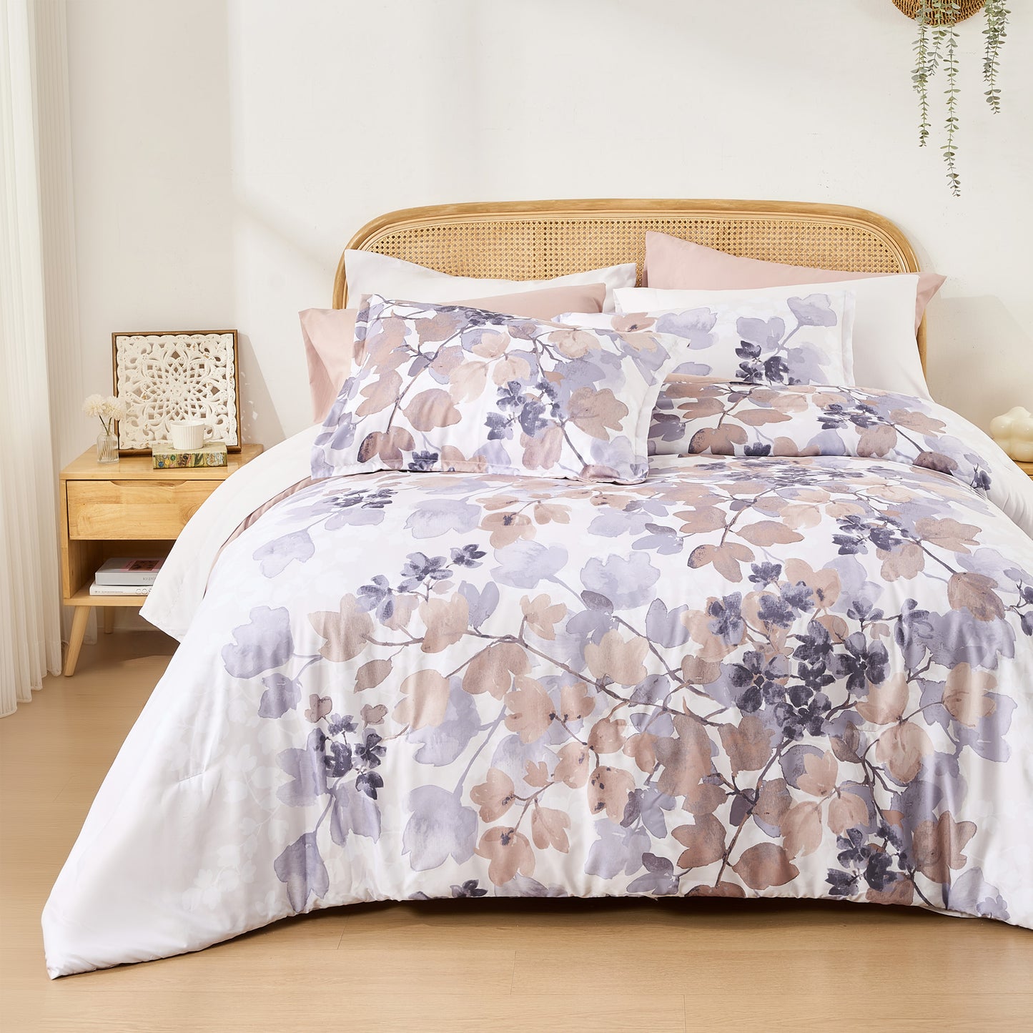 Medallion Pattern Bed in a Bag Bedding Comforter Set with Comforter, Flat Sheets, Fitted Sheets with Side Pockets