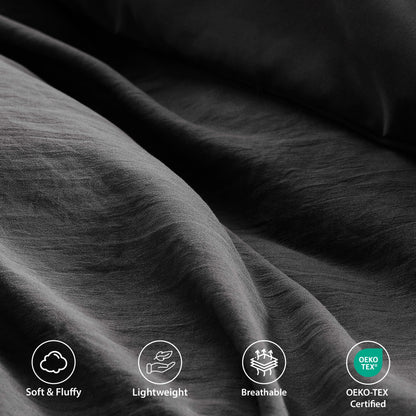 Soft Washed Pleated Comforter Set