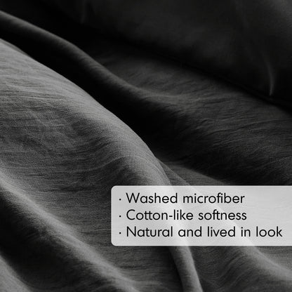 Soft Washed Pleated Duvet Cover Set