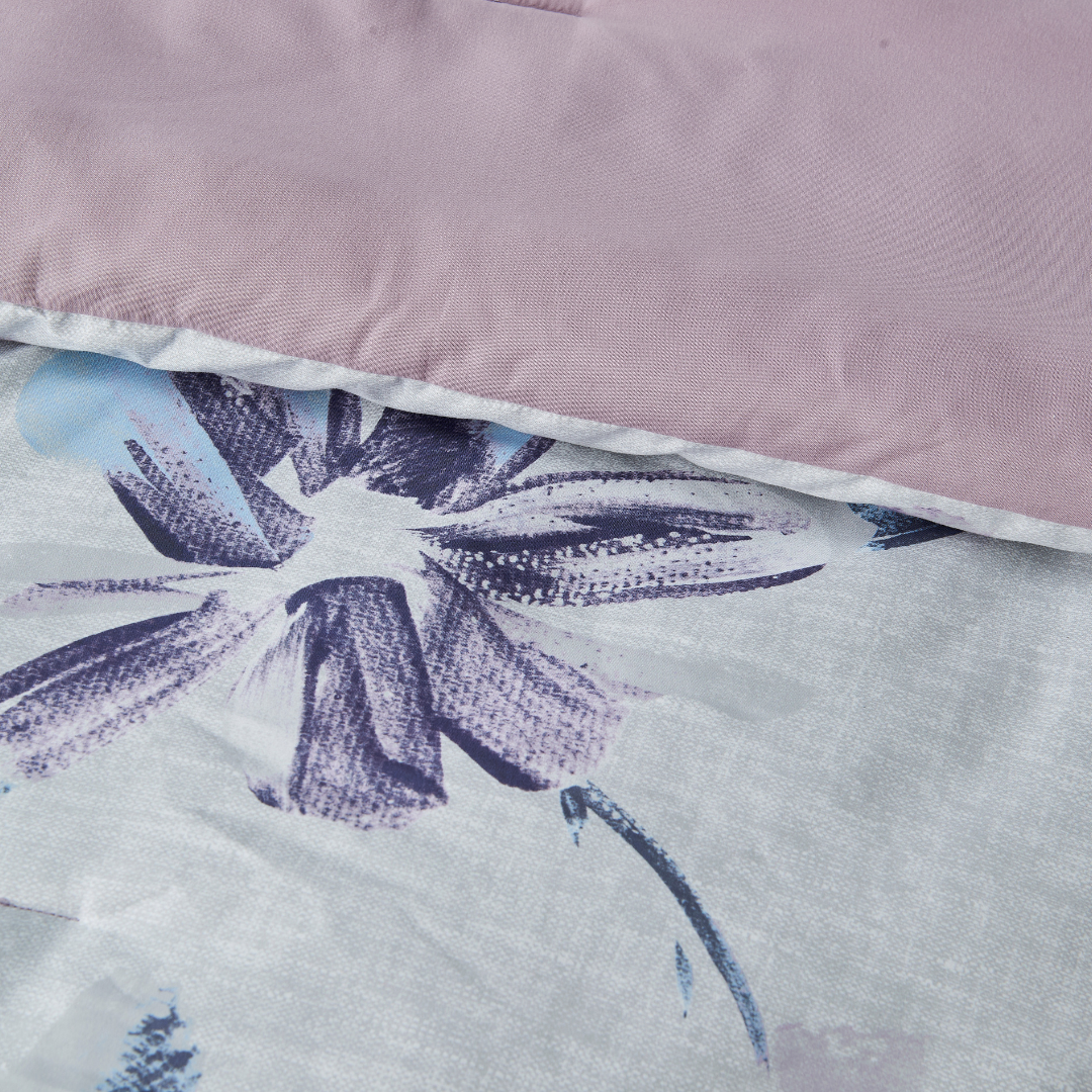 Modern All Season Bed in a Bag Comforter Set, Floral Print Bedding Set with Sheets and Pillowcases