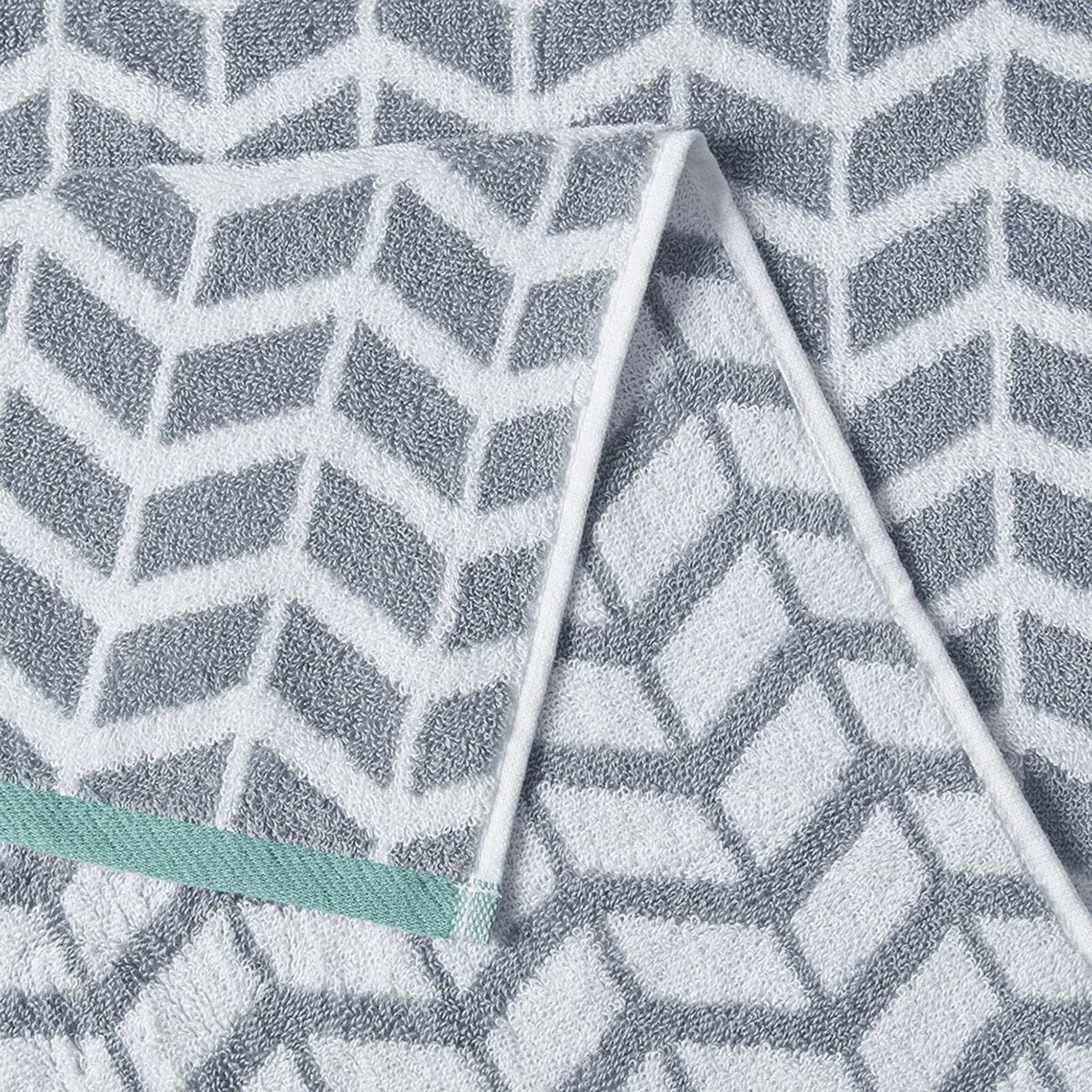 6-Piece Jacquard Geometric Design Bath Towel Set