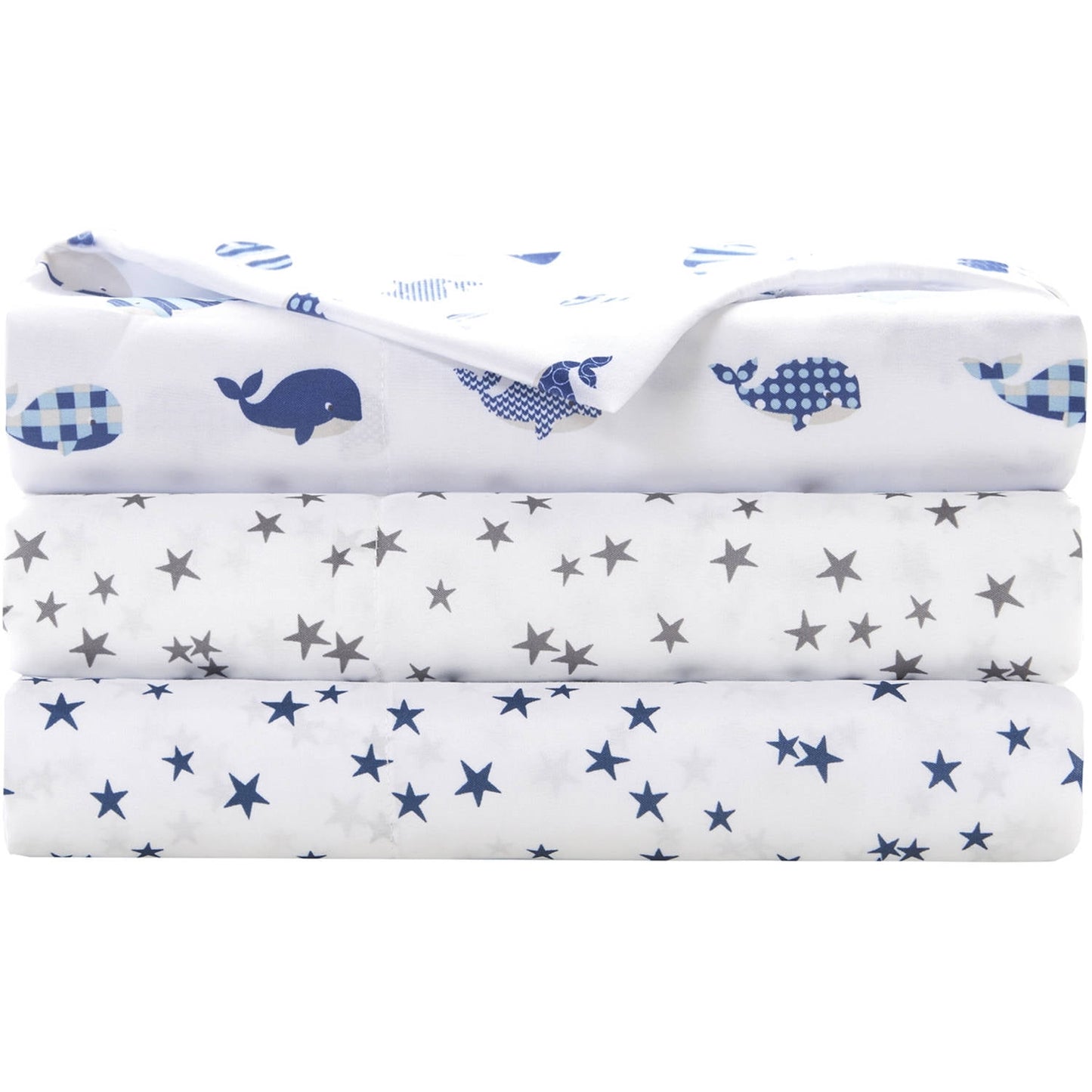 Teen Ultra Soft Printed Microfiber Sheet Set, Blue Whales