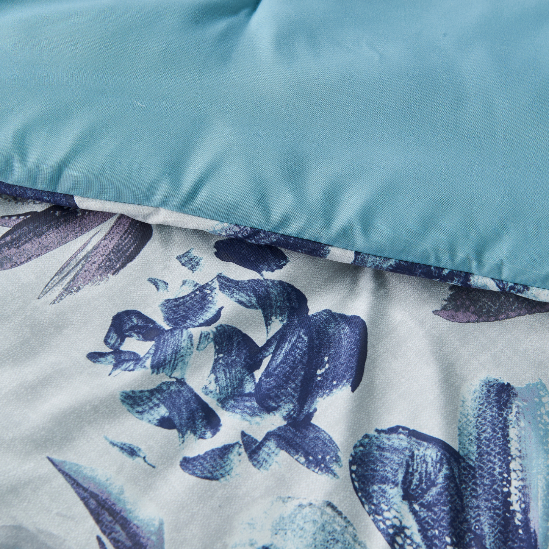 Modern All Season Bed in a Bag Comforter Set, Floral Print Bedding Set with Sheets and Pillowcases