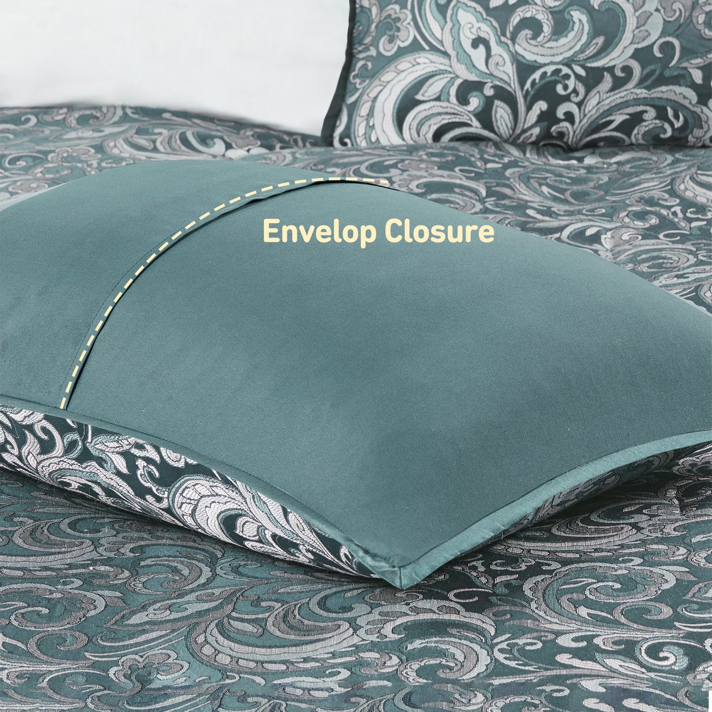 Jacquard Comforter Set with Bedskirt and Decor Pillows