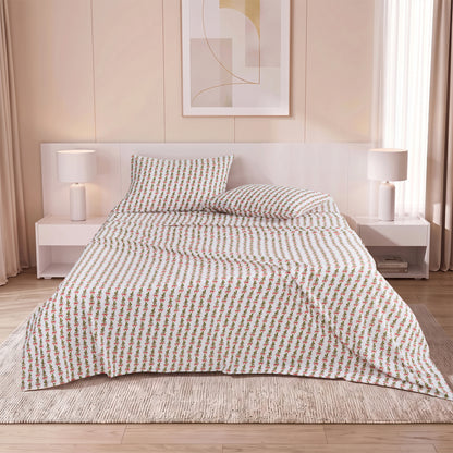 Cotton Flannel Sheet Set, 100% Cotton Bed Sheets Set with Deep Pocket