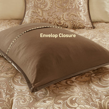 Jacquard Comforter Set with Bedskirt and Decor Pillows