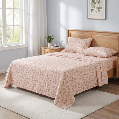 Cotton Flannel Sheet Set, 100% Cotton Bed Sheets Set with Deep Pocket