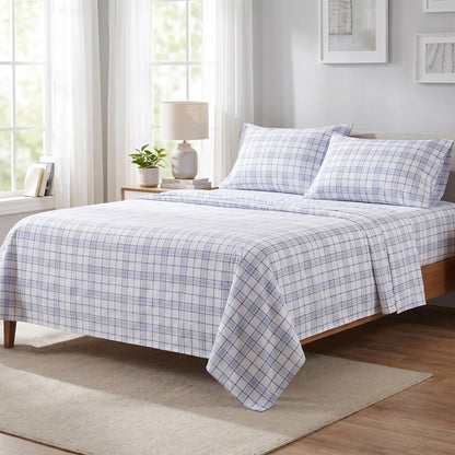 Cotton Flannel Sheet Set, 100% Cotton Bed Sheets Set with Deep Pocket