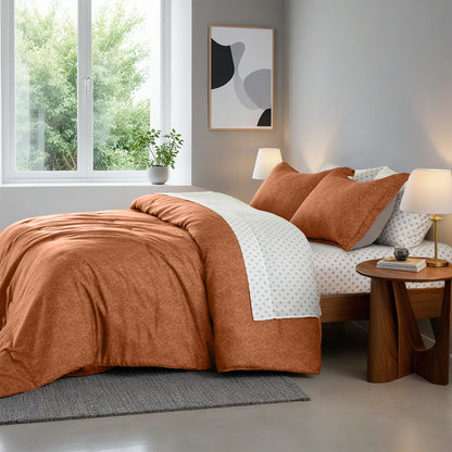 Chambray Print Microfiber Comforter Set with Bed Sheets