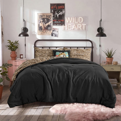 Brown Animal Print Comforter Set, Luxury Bedding Set, Comforter with Decorative Pillow