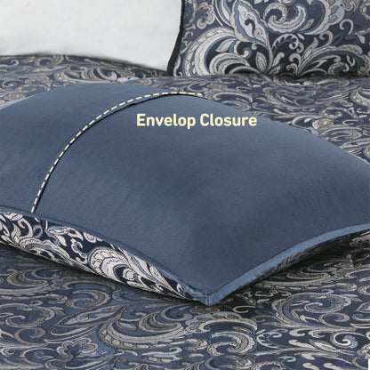 Jacquard Comforter Set with Bedskirt and Decor Pillows
