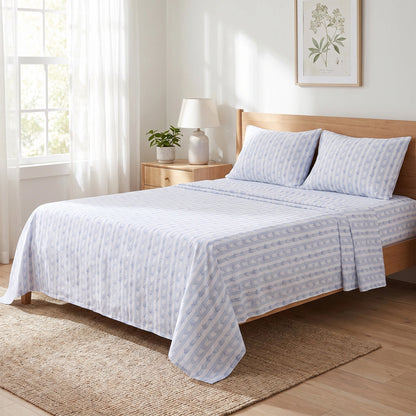 Cotton Flannel Sheet Set, 100% Cotton Bed Sheets Set with Deep Pocket