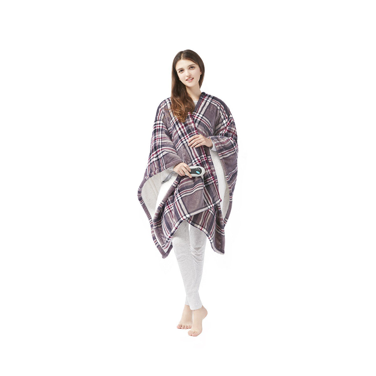 Heated Berber Wrap Damask Sherpa Snuggle Electric Throw Blanket
