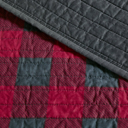 Classic Red Buffalo Check Cotton Quilt Mini Set, Full/Queen