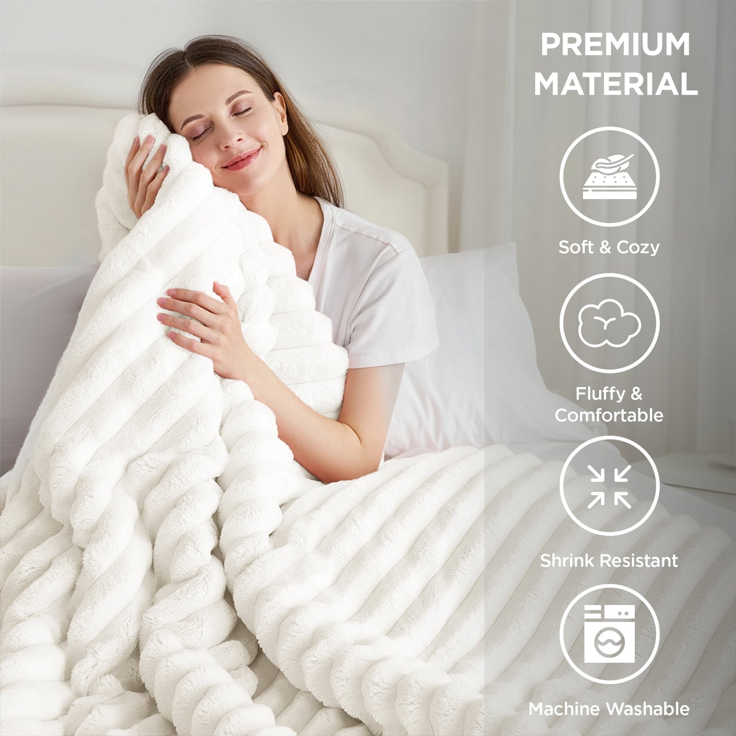 Fluffy Ribbed Plush Comforter Bedding Set