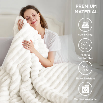 Fluffy Ribbed Plush Comforter Bedding Set