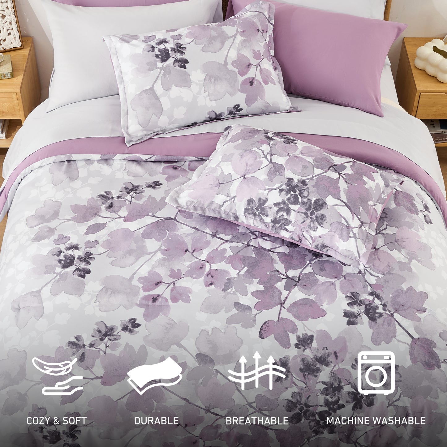 Medallion Pattern Bed in a Bag Bedding Comforter Set with Comforter, Flat Sheets, Fitted Sheets with Side Pockets