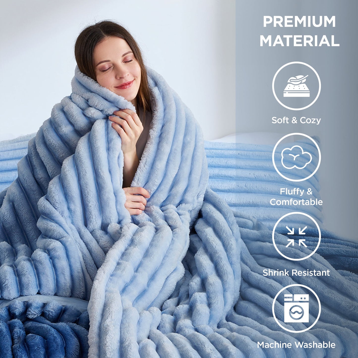 Fluffy Ribbed Plush Comforter Bedding Set