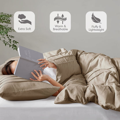 Soft Washed Pleated Comforter Set