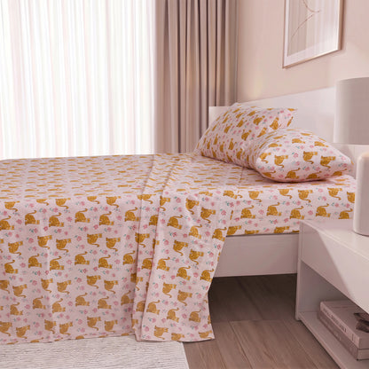 Cotton Flannel Sheet Set, 100% Cotton Bed Sheets Set with Deep Pocket