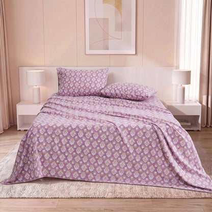 Cotton Flannel Sheet Set, 100% Cotton Bed Sheets Set with Deep Pocket