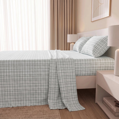 Cotton Flannel Sheet Set, 100% Cotton Bed Sheets Set with Deep Pocket