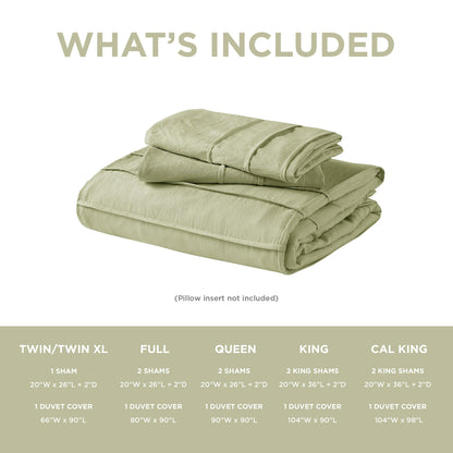 Soft Washed Pleated Duvet Cover Set