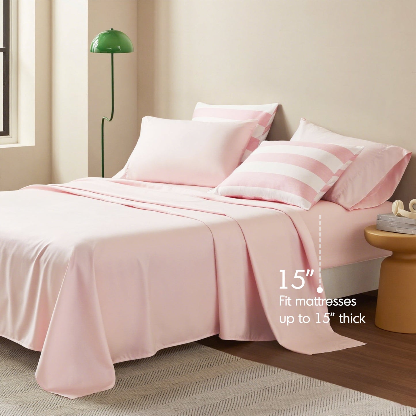 Textured Stripe Print Bedding Comforter Set