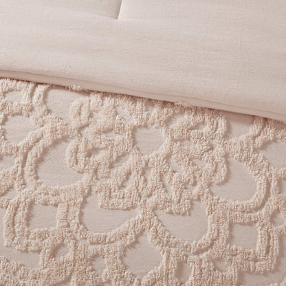 3 Piece Cotton Chenille Comforter Set
