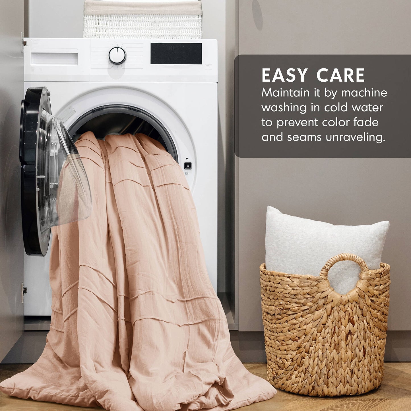 Soft Washed Pleated Comforter Set