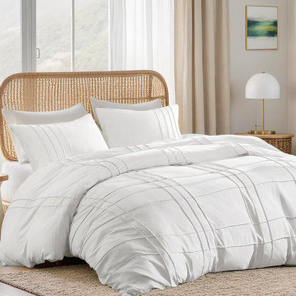 Soft Washed Pleated Duvet Cover Set