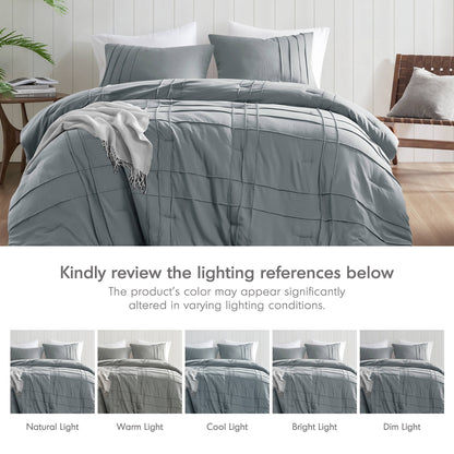 Soft Washed Pleated Comforter Set