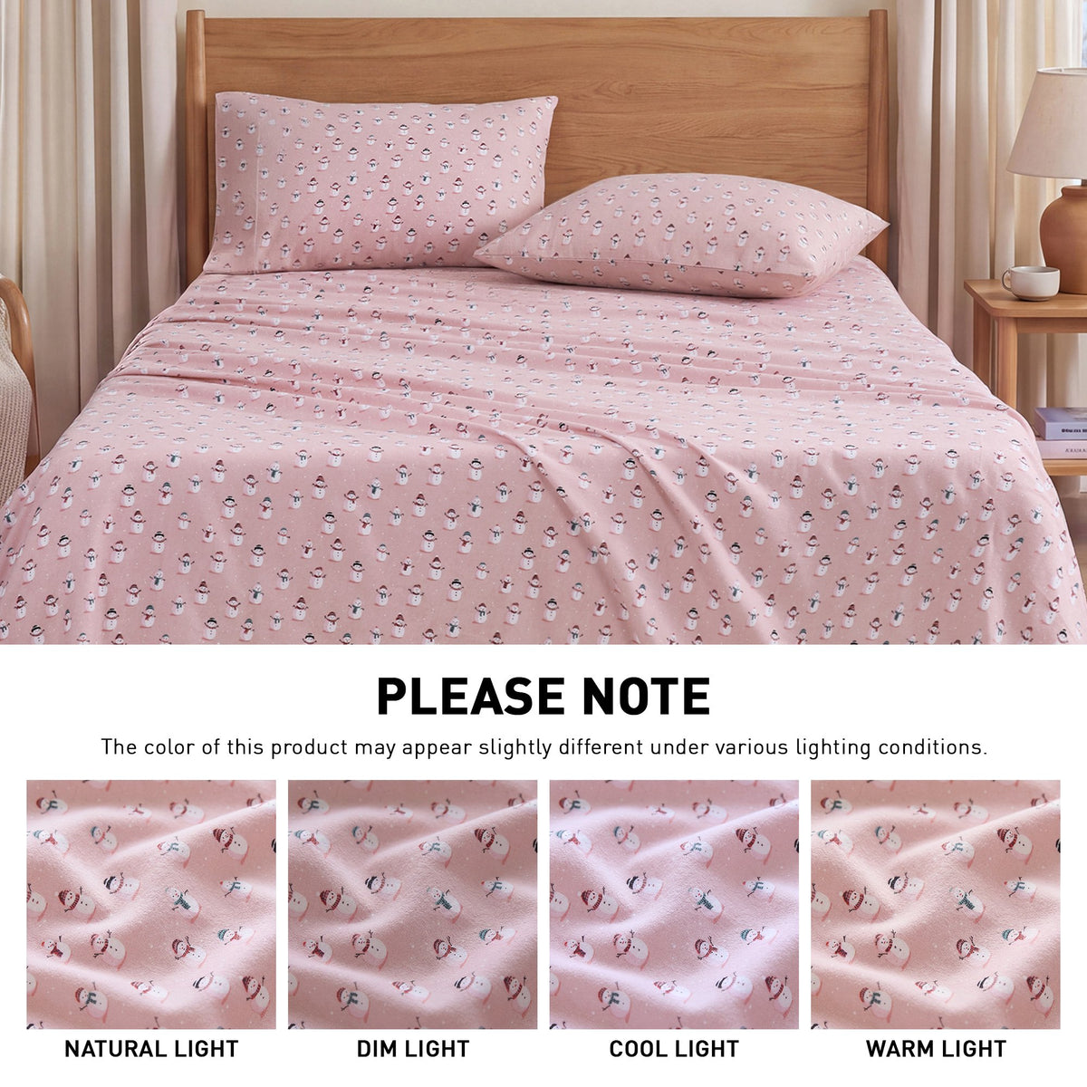Cotton Flannel Sheet Set, 100% Cotton Bed Sheets Set with Deep Pocket