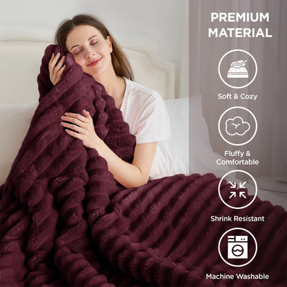 Fluffy Ribbed Plush Comforter Bedding Set