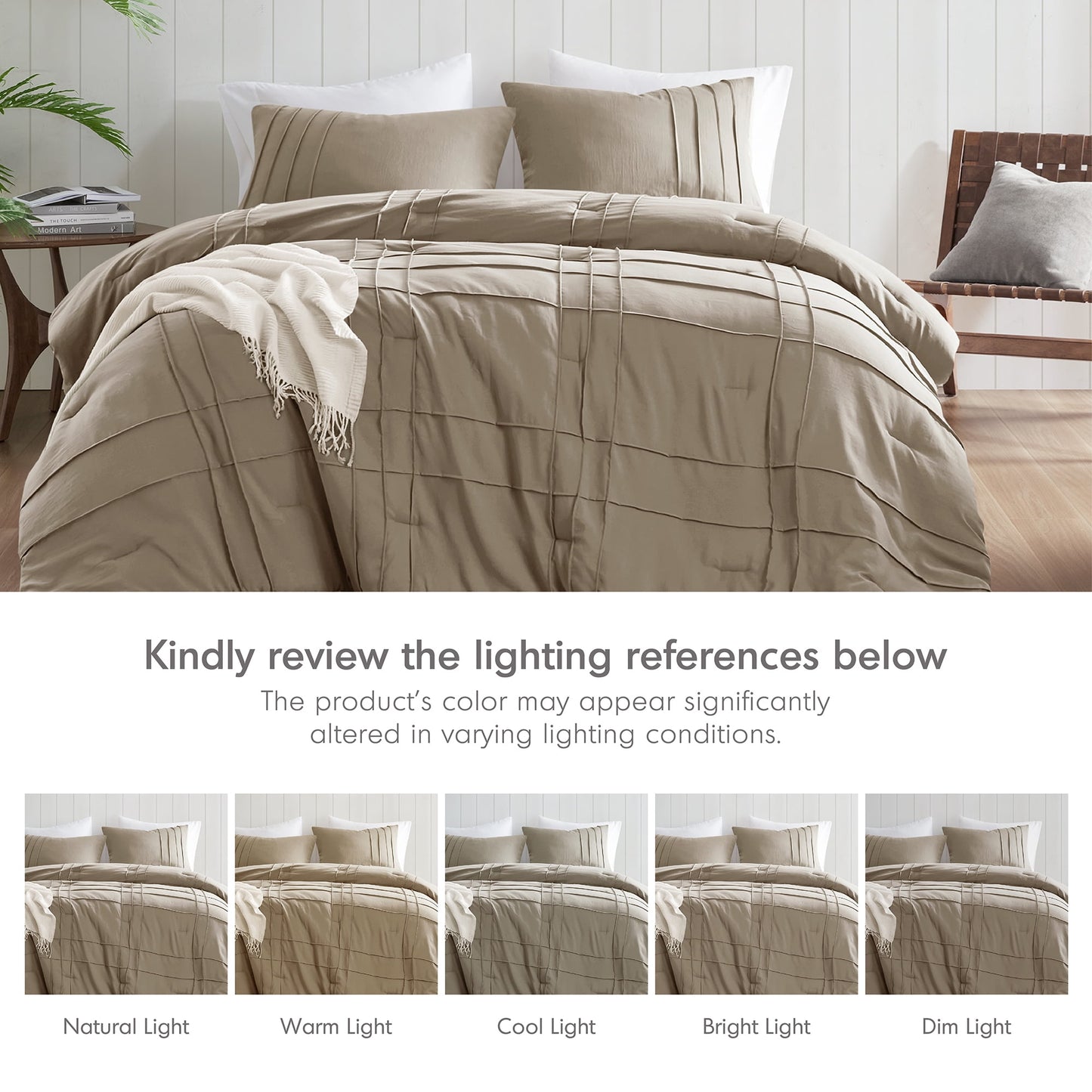 Soft Washed Pleated Comforter Set