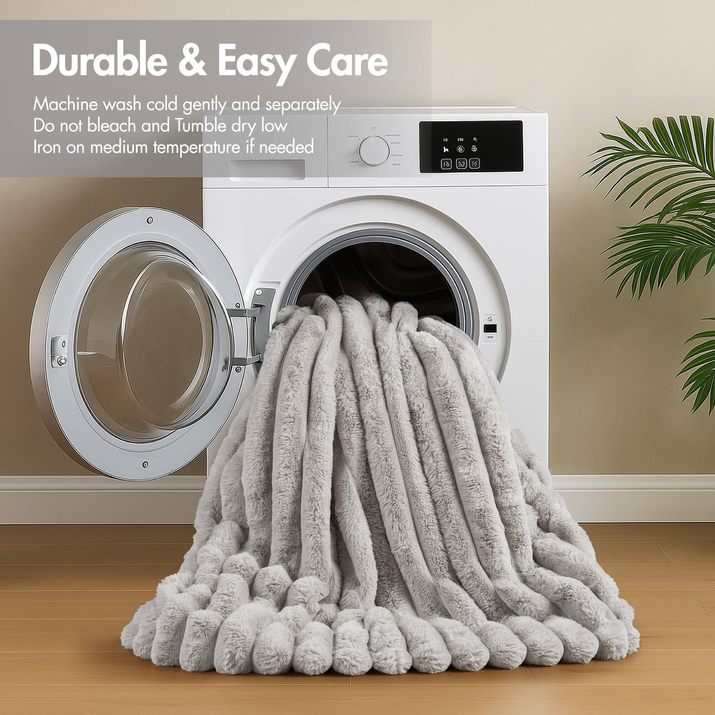 Faux Fur Fluffy Ribbed Bedding Comforter Set