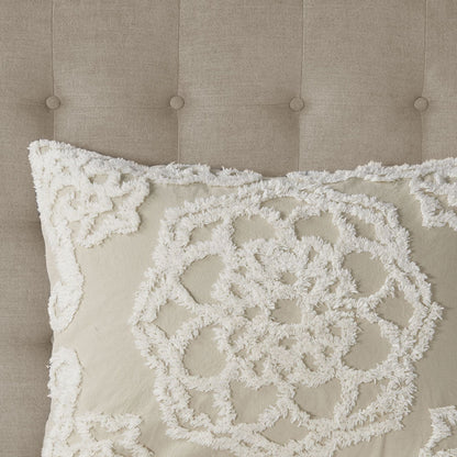 3 Piece Cotton Chenille Comforter Set