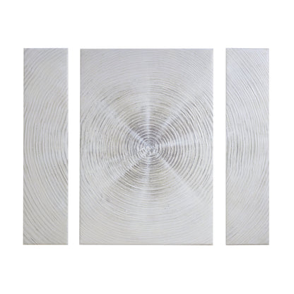 3-piece Canvas Wall Art Set, Silver Sand Hand Embellished Abstract