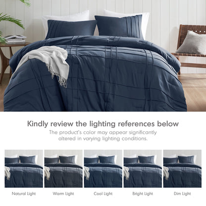Soft Washed Pleated Comforter Set