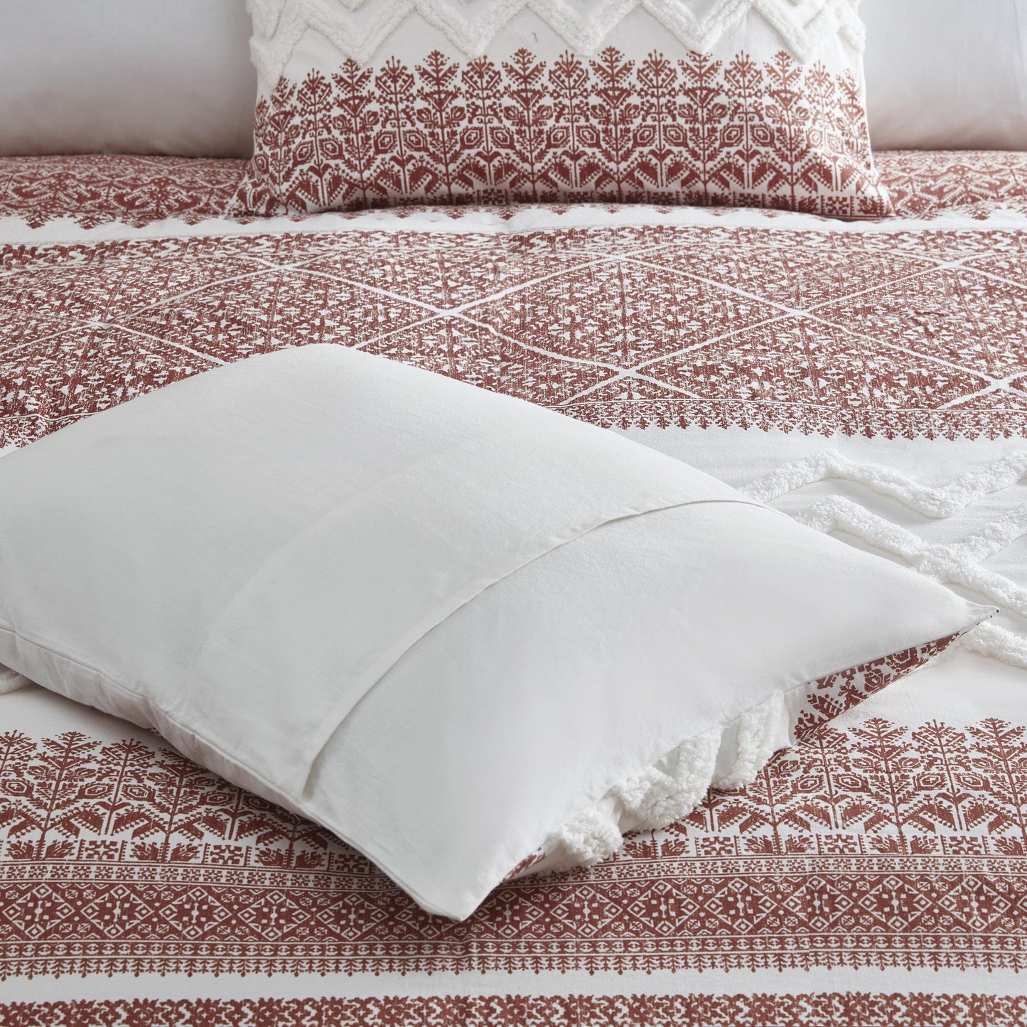 Cotton Duvet Cover Set with Chenille Tufting