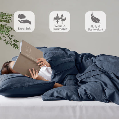 Soft Washed Pleated Comforter Set