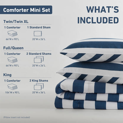 Textured Stripe Print Comforter Mini Set