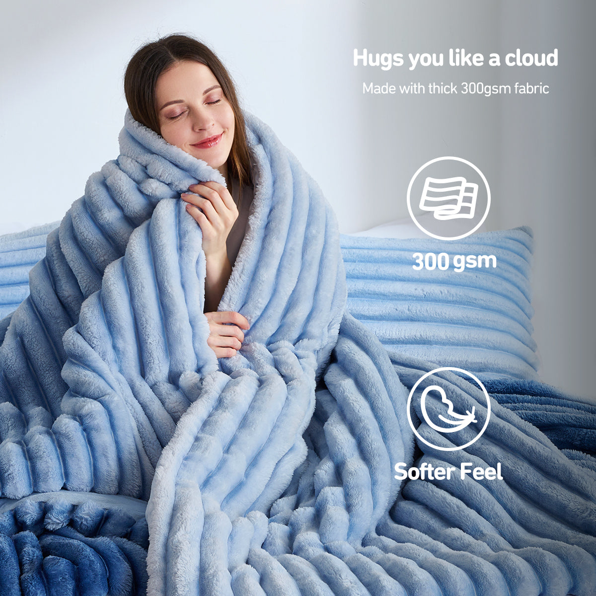 Fluffy Ribbed Plush Comforter Set