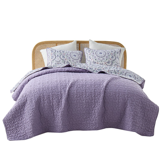 Boho Medallion Reversible Quilt Set with Pillowcase
