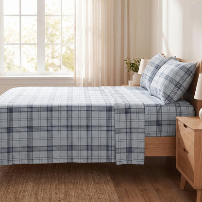 Cotton Flannel Sheet Set, 100% Cotton Bed Sheets Set with Deep Pocket