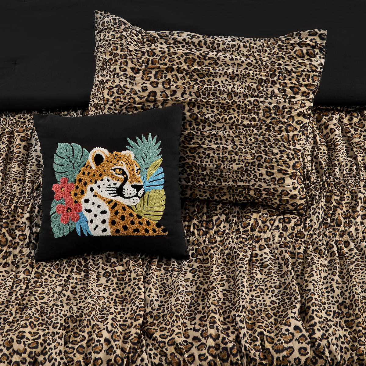 Brown Animal Print Comforter Set, Luxury Bedding Set, Comforter with Decorative Pillow
