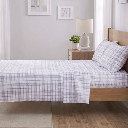 Cotton Flannel Sheet Set, 100% Cotton Bed Sheets Set with Deep Pocket