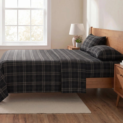 Cotton Flannel Sheet Set, 100% Cotton Bed Sheets Set with Deep Pocket