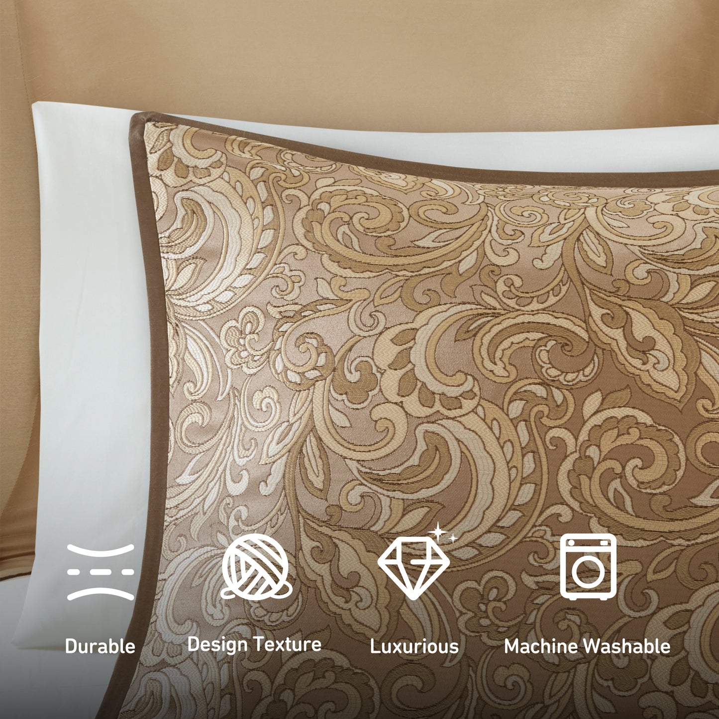 Jacquard Comforter Set with Bedskirt and Decor Pillows